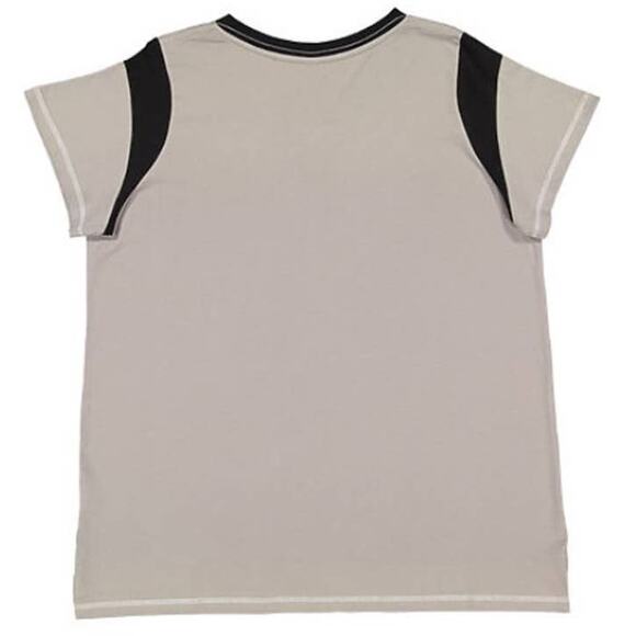 LAT Ladies Game Day Lace Up Short Sleeve Tee Shirt Size S Titanium White Black - Picture 2 of 12